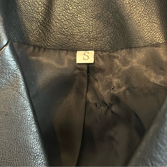 Faux Leather double breasted fitted blazer jacket, size XS/S, NWOT - Picture 5 of 16